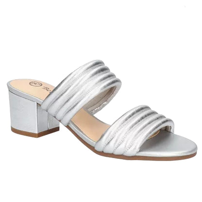 GEORGETTE Heeled Sandals Silver Women's Shoes