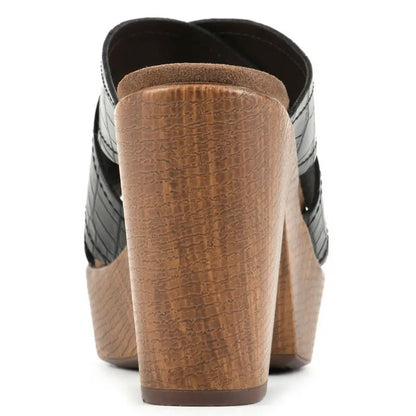 ALIVE Platform Slide Sandal Black Women's Heel Shoes