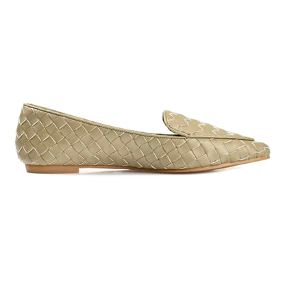 MISTY Women's Woven Loafers Olive Flats Slip On Size 11