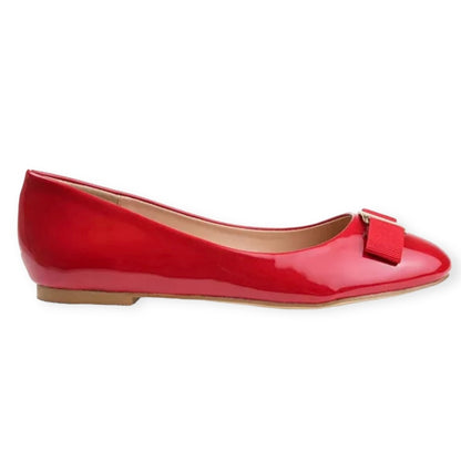 KIM Flat Red Patent Slip On Size 8 Women's Ballerinas Shoes