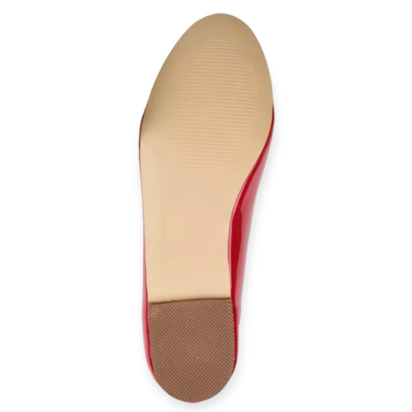 KIM Flat Red Patent Slip On Size 8 Women's Ballerinas Shoes