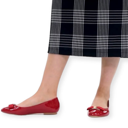 KIM Flat Red Patent Slip On Size 8 Women's Ballerinas Shoes