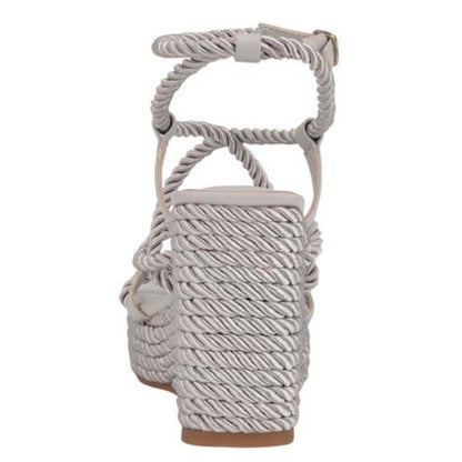 NATESHA Rope Wrapped Wedges Light Gray Size 9 Women's Sandals