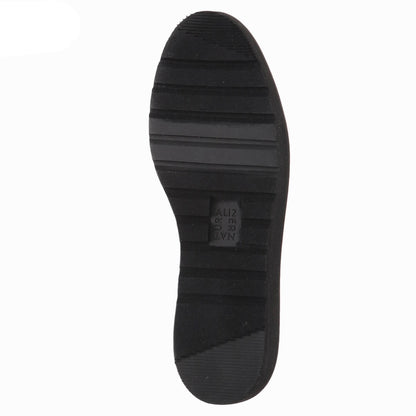 EMMAL Black/Leopard Slip On Lug Sole Size 6 Women's Loafers