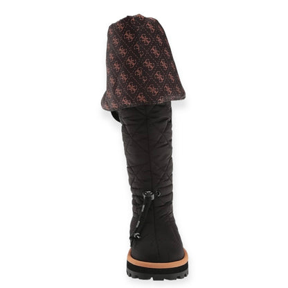 LADIVA Tall Quilted Boots Black Size 7 Women's Shoes