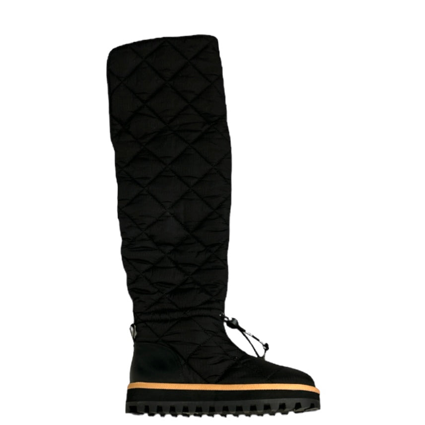 LADIVA Tall Quilted Boots Black Size 7 Women's Shoes