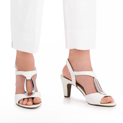 Women's DANEE Embossed Patent Dress Sandals White