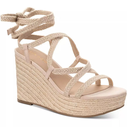 TRINNIE Strappy Ankle-Tie Wedge Sandals