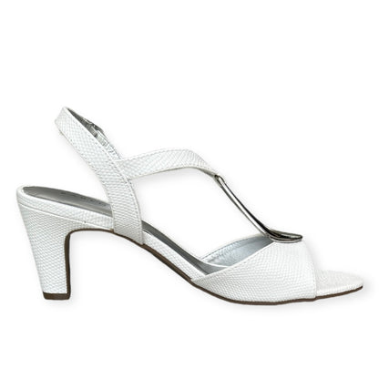 Women's DANEE Embossed Patent Dress Sandals White