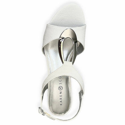 Women's DANEE Embossed Patent Dress Sandals White