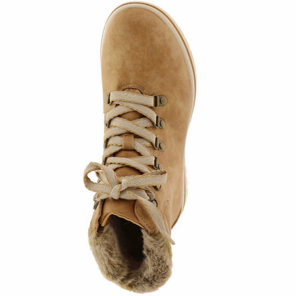HALLETT Wheat Lace-Up Booties Women's Ankle Boots