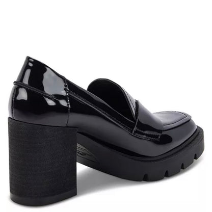 JONNIE Waterproof Block Heel Loafers Black Women's Shoes