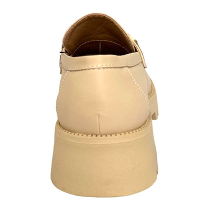 MELERI Lug Sole Loafers Cream Women's Shoes