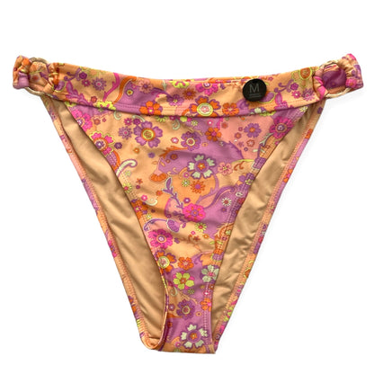 Floral Print Ring Detail High-Waist Size M Bikini Bottom Women's Swimwear