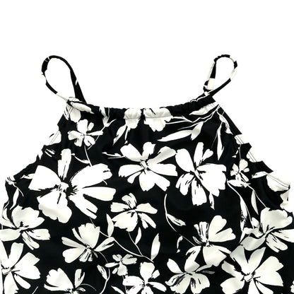 Black/White High Neckline Tankini Swim Top Size 8 Women's Swimwear
