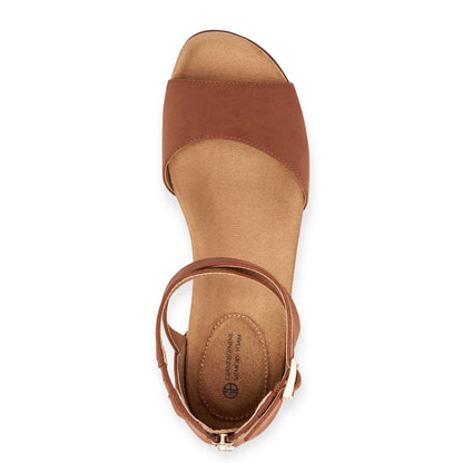 ELLENAAP Wedge Heel Cognac Size 7 Women's Sandals
