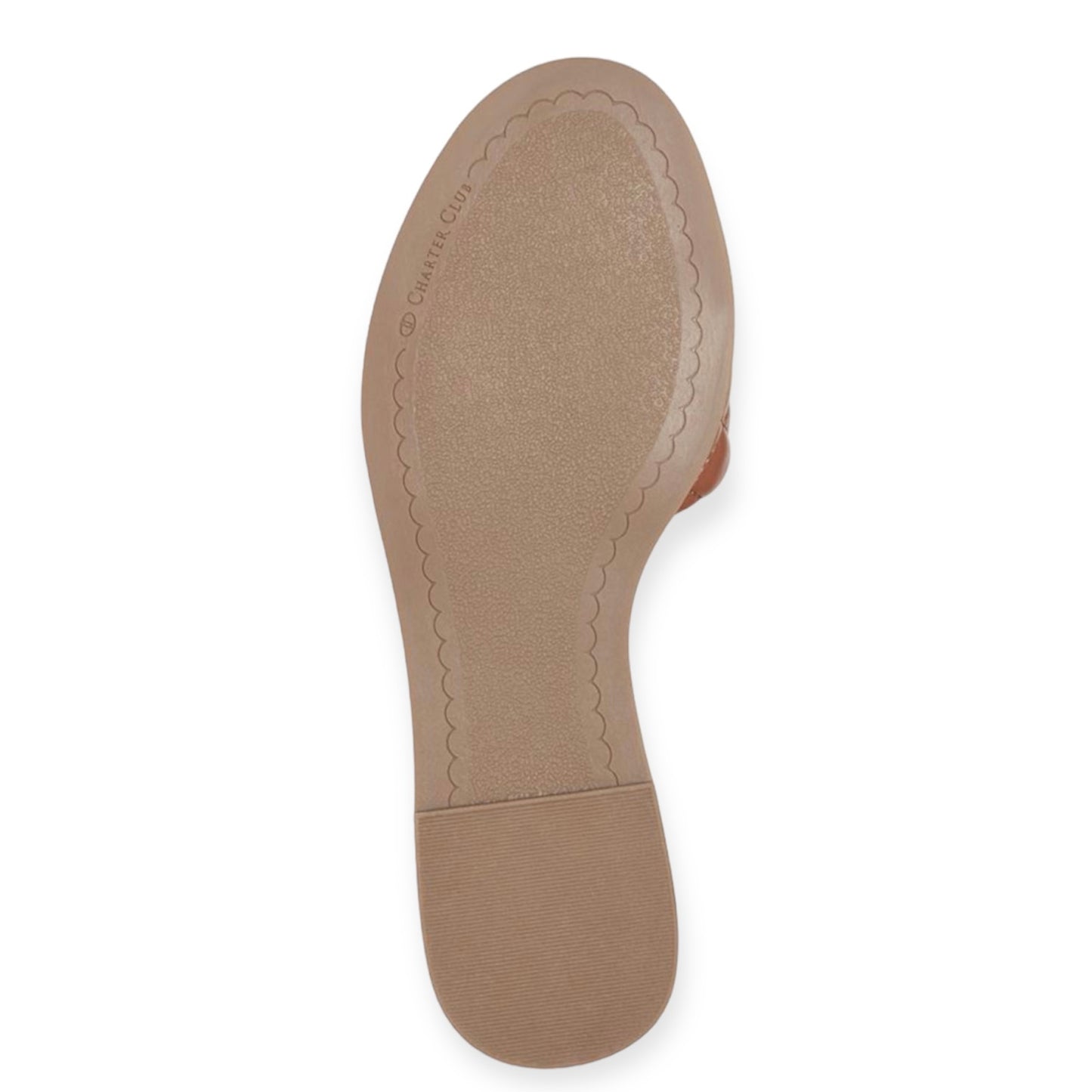 SAFFIEE Cognac Flats Slip On Quilted Round Toe Women's Sandals