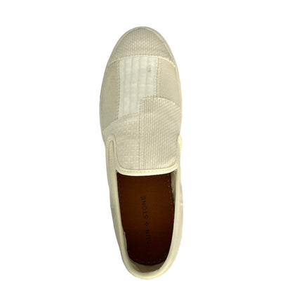 DANAS Men's White Patchwork Slip-On Flats Sneakers