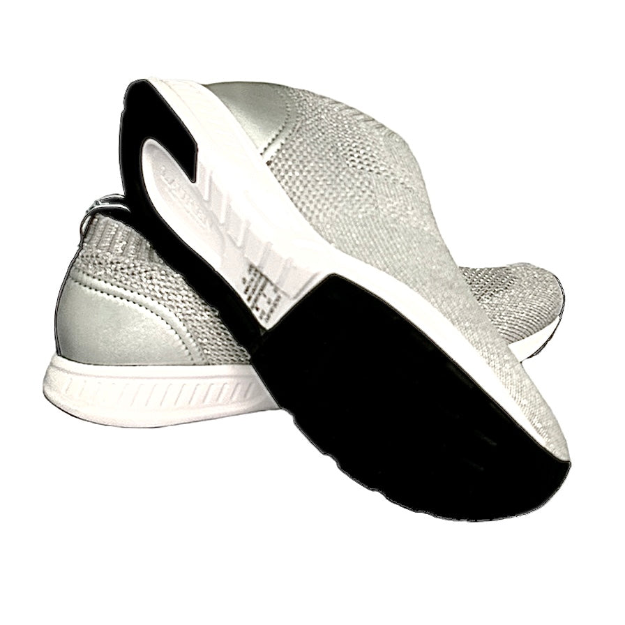 KACIE Slip On Running Sneakers Silver Women's Sport Shoes