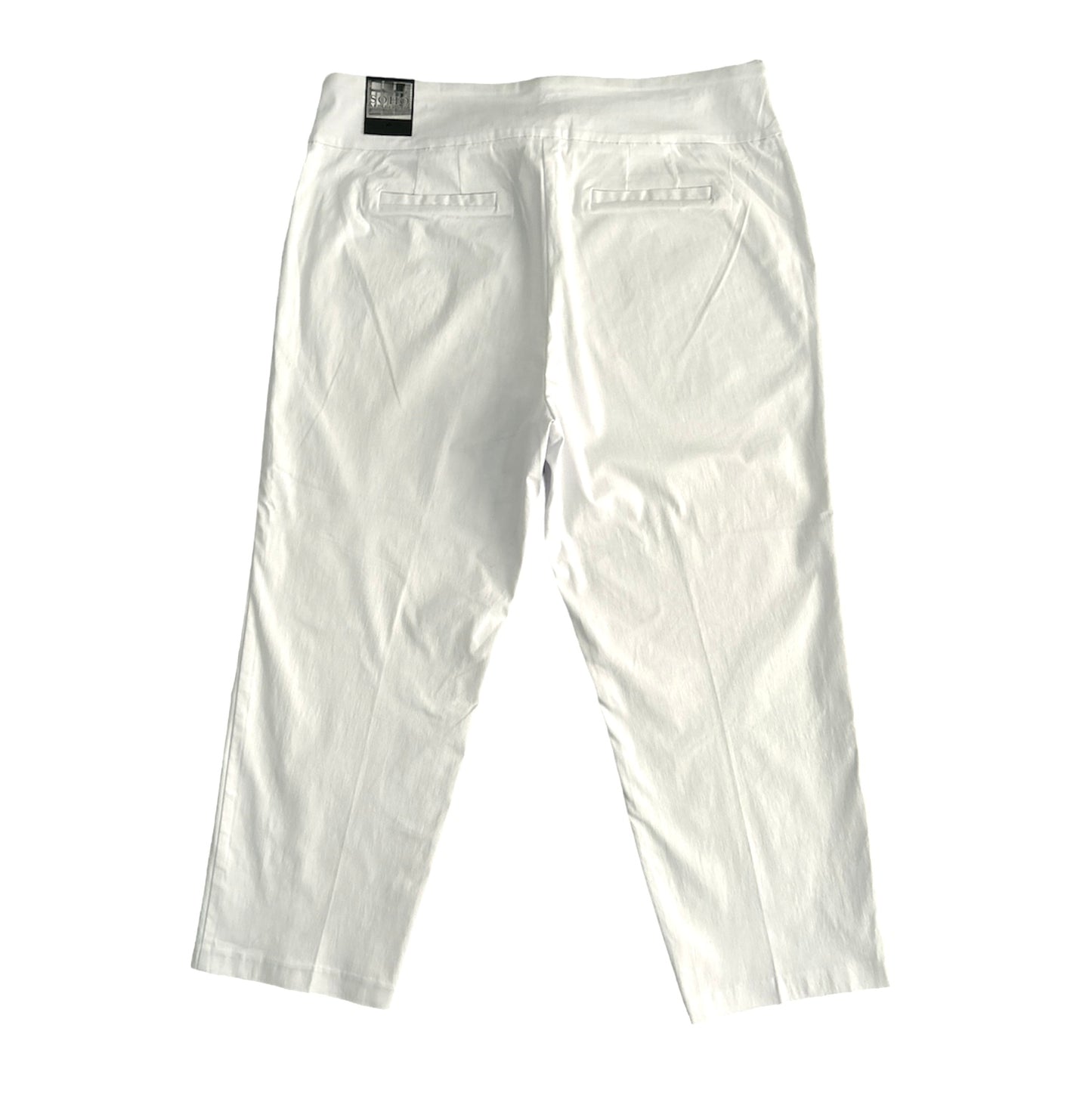 Pull On Stretch White Women's Ankle Pants