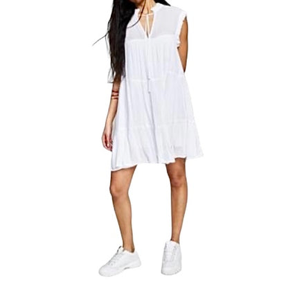 Women's Sleeveless Tiered Dress White