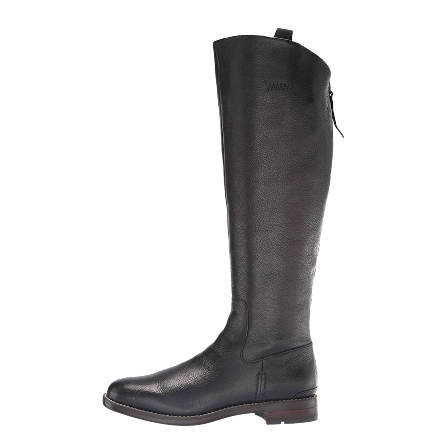 Meyer High Shaft Black Leather Back zipper Almond Toe Women's Boots