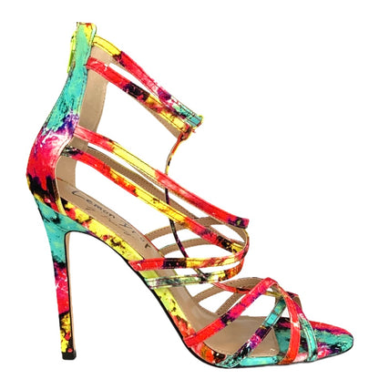 Tie-Dye Strappy High Heels Sandals Women's Shoes