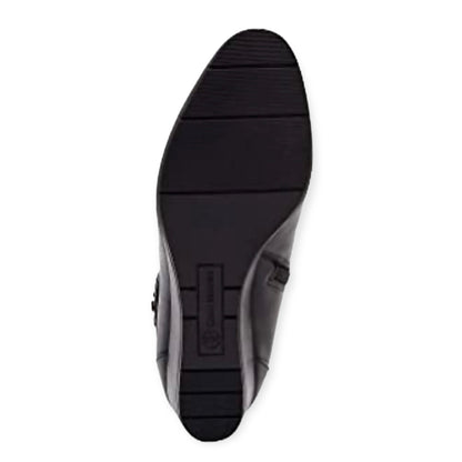 CHERUBP Black Comfort Zip Up Booties Wedge Heel Women's Ankle Boots