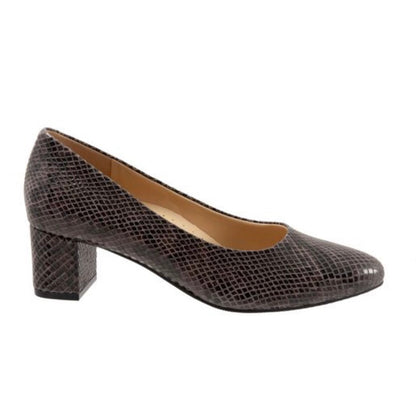 KARI Dark Gray Size 8.5WW Pointed Toe Slip On Block Heel Women's Pumps
