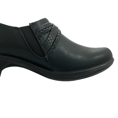 TITAN Black Comfort Padded Slip On Size 9N Block Heel Women's Clogs