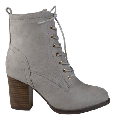 BAYLOR Lace-Up Booties Heeled Women's Shoes
