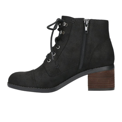 SARINA Lace Up Booties Black Women's Shoes