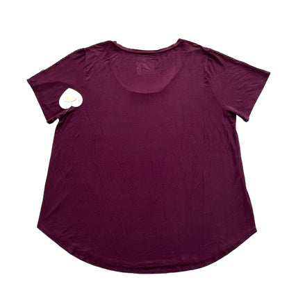 Purple Short Sleeve Scoop Neck Plus Size 3X Stretch Tops Women's T-Shirt