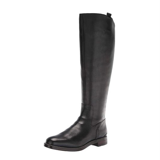 MEYER Knee High Boots Black Leather Women's Shoes