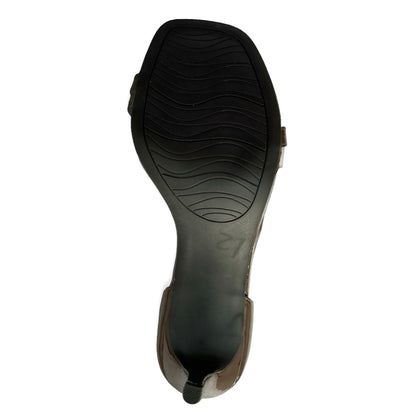 TATUM Brown/Clear Ankle Strap Square Toe Size 8.5 M Women's Sandals