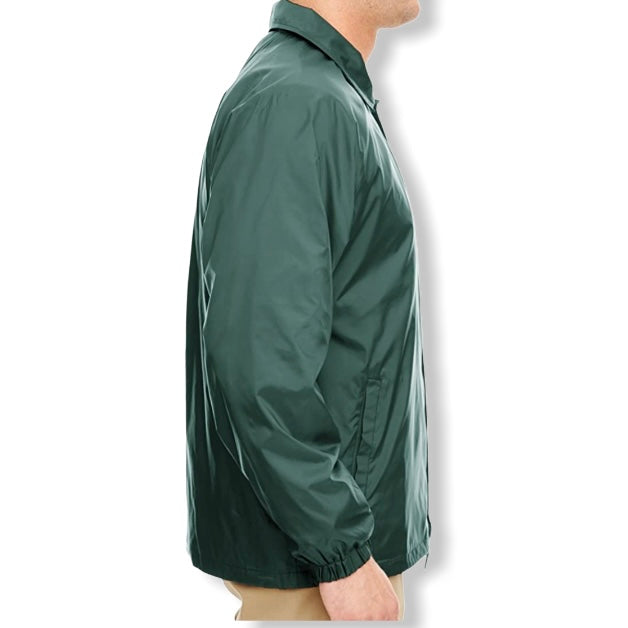 Green Outerwear Durable Wind Resistant Brushed Coaches Size S Men's Jacket
