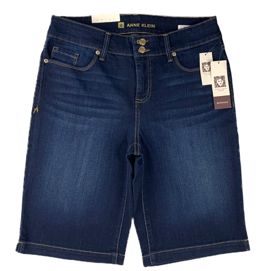 Dark Blue Denim Slimming Stretch Women's Bermuda Short