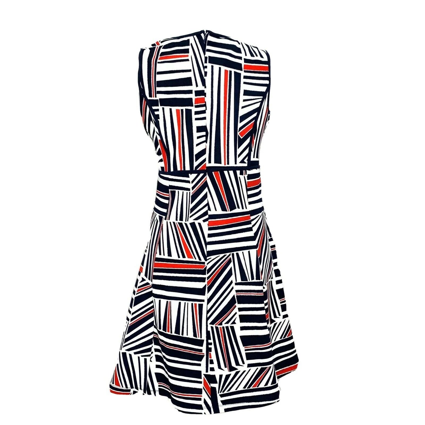 Sleeveless Stripe Navy/white/Red Sheath Size 8 Women's Dress- - Fannetti Boutique