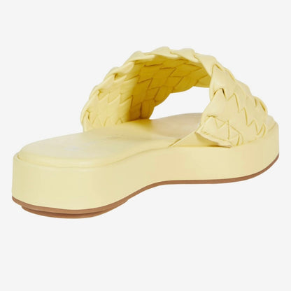 Woven Straps Slip On Braided Yellow Women's Sandals