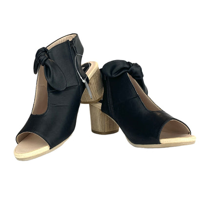 KIMORA Comfort Black Block Heel Size 10M Open Toe Women's Sandals