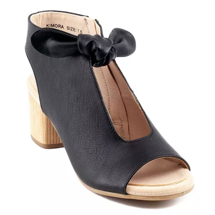 KIMORA Comfort Black Block Heel Size 10M Open Toe Women's Sandals