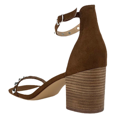 Brown Ankle Strap Suede Block Heel Size 10M Women's Sandals