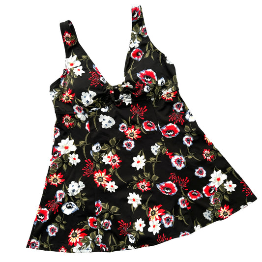 Thighs Black/Floral Print One Piece Women's Dress Swimwear