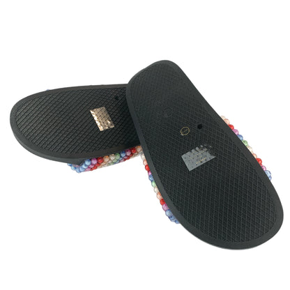 SAYCIE Clear/Rainbow Size 7 Slip On Flats Flip Flop Women's Sandals
