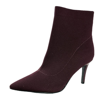 GABBY-R Wine Red Stiletto Heel Pointed Toe Booties Women's Ankle Boots