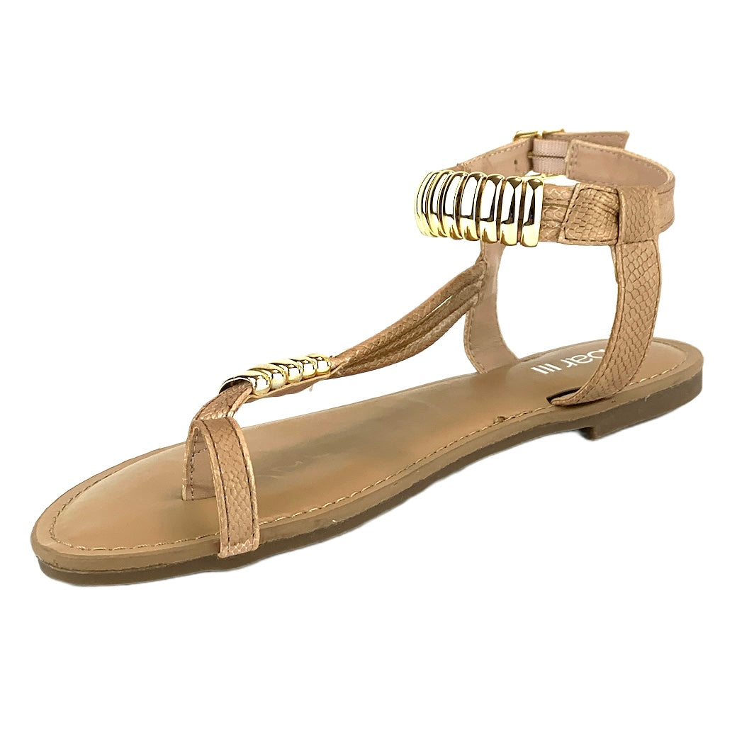 VELLAP Blush Ankle Strap Toe Ring Size 6M Flats Women's Sandals