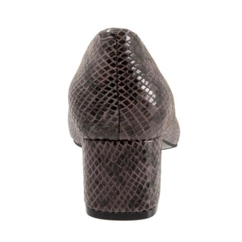 KARI Dark Gray Size 8.5WW Pointed Toe Slip On Block Heel Women's Pumps