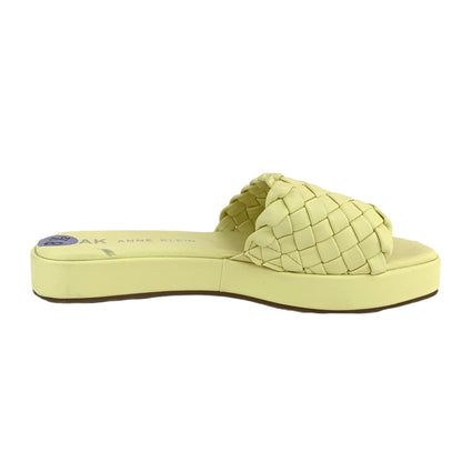 Woven Straps Slip On Braided Yellow Women's Sandals