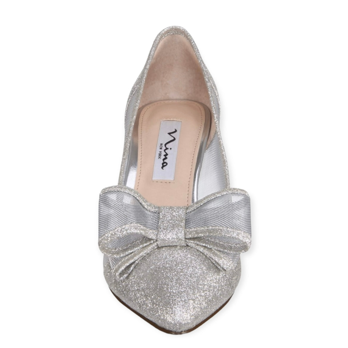BIANCA Glitter Silver Kitten Heel Pointed Toe Women's Pumps Shoes