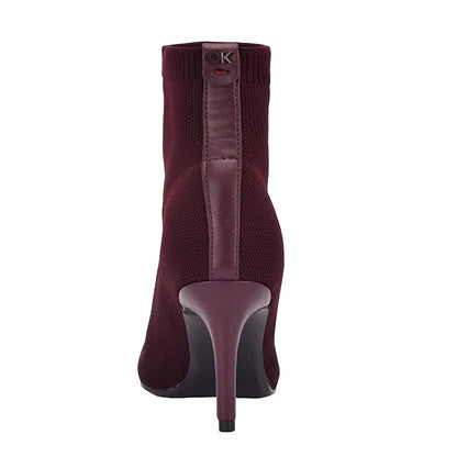 GABBY-R Wine Red Stiletto Heel Pointed Toe Booties Women's Ankle Boots